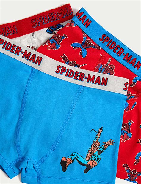 Buy 3 Pack Cotton Rich Spider-Man™ Trunks(3-10 Yrs) at Marks & Spencer
