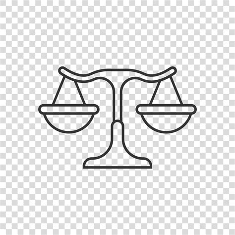 Scales icon in flat style. Libra vector illustration on isolated background. Mass comparison ...