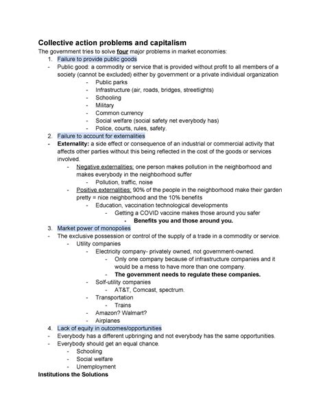 Collective Action Problems and Capitalism - Collective action problems ...