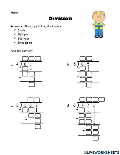 Image result for Long Division Help Sheet