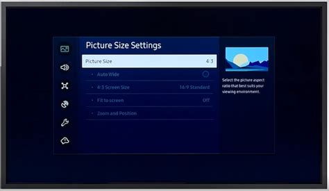How to modify the picture size in Samsung Smart TV? | Samsung India