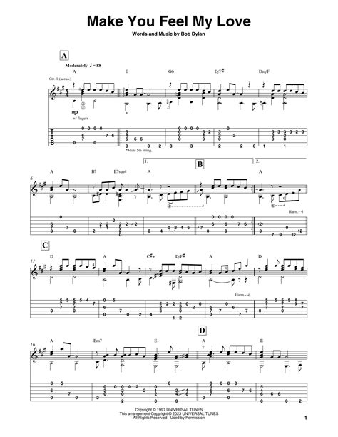 Make You Feel My Love by Bob Dylan - Solo Guitar - Guitar Instructor