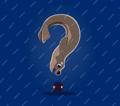 Premium Vector | Underwater sea animals font question mark type