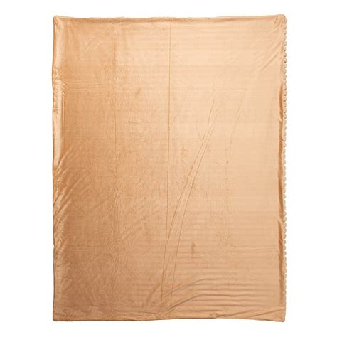 Honeybloom Brown Channel Faux Fur Throw Blanket, 60x80