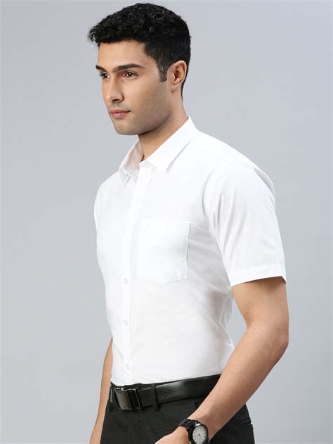 Men Uniform 100% Cotton White Shirt Half Sleeves
