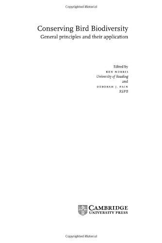Conserving Bird Biodiversity: General Principles and their Application ...