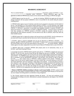 Pet Boarding Agreement - Blank Fillable Template | Fill Out, Print ...