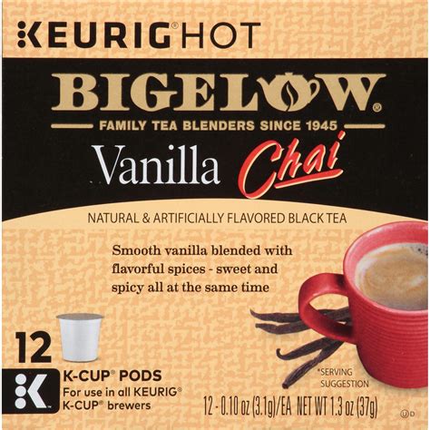 Bigelow Vanilla Chai Tea K Cup Pods 12 ct | shipt