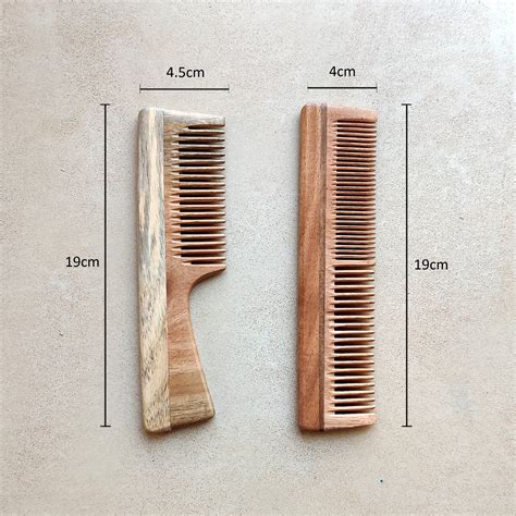 Neem Wood Combs-Handle and Dual teeth | GreenFootPrint | Suspire