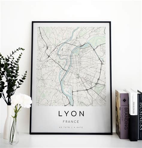 LYON France Map Print Map of Lyon Digital Wall Art Lyon City Map Poster ...