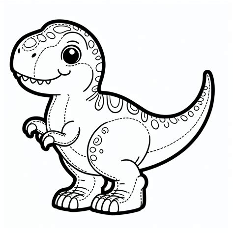 T Rex Coloring Page Cute
