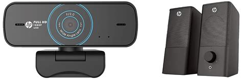 HP w300 1080P 30 FPS FHD Webcam with Built-in Dual Digital Mic, Plug ...