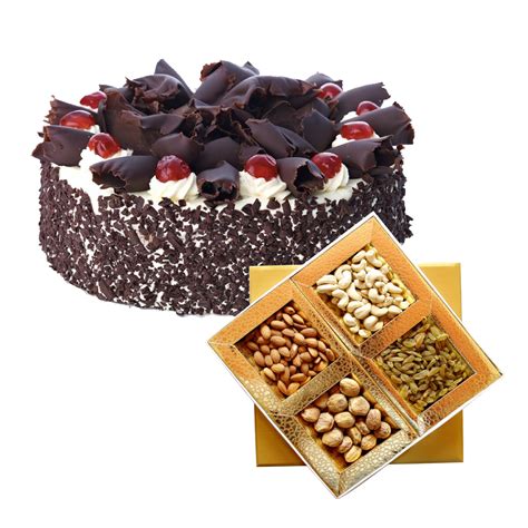 Buy 1 Kg Black forest cake with 1 Kg dry fruits Online at Best Price | Od