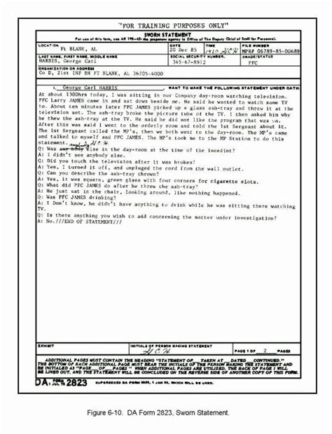 Army Sworn Statement Form | dev.onallcylinders.com