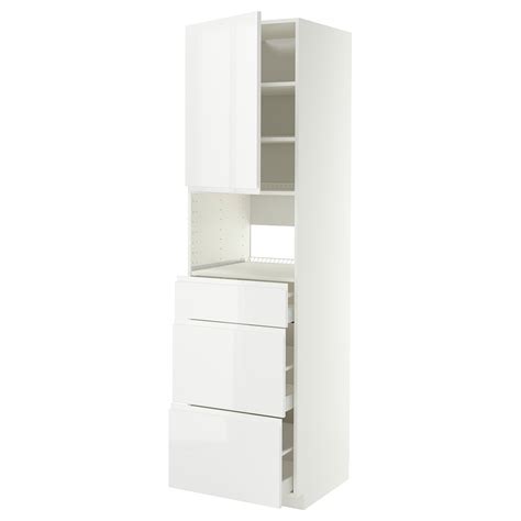 METOD / MAXIMERA high cabinet f built-in appliances, white/Voxtorp high ...