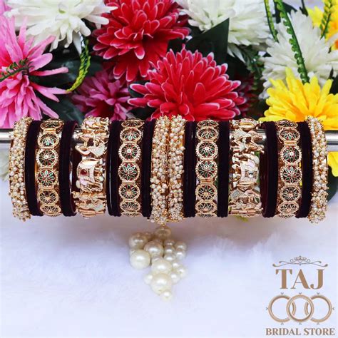 Rajwadi Wedding Chura with Elephant Motifs and Floral Designs – Taj ...