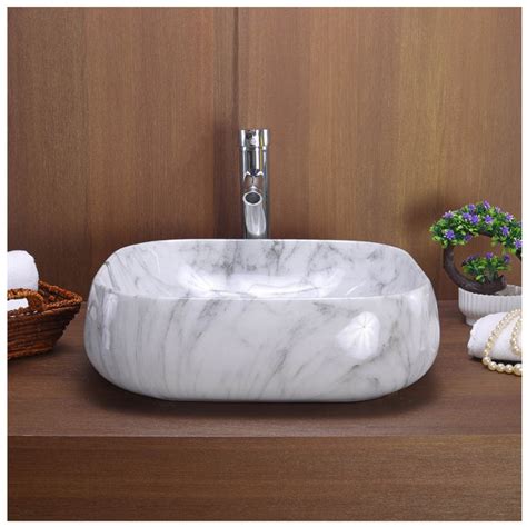 Toyo 364 White Marble Glossy Wash Basin — Saini World