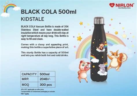 Stainless Steel Flask - NIRLON Cola Black Stainless Steel Double Wall ...