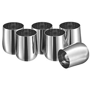 Buy Stainless Steel Glass 400ml Each, Mirror Polish, Food Grade ...