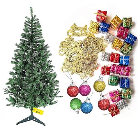 Buy TIED RIBBONS Christmas Tree 2 Feet with 54 Decoration Hanging Props ...