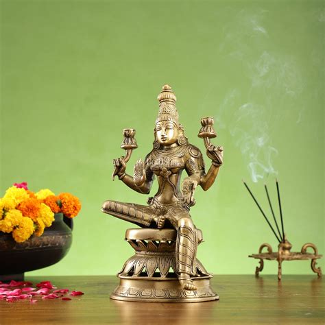 Buy Lakshmi Brass Statue 12 inch - Budhshiv.com