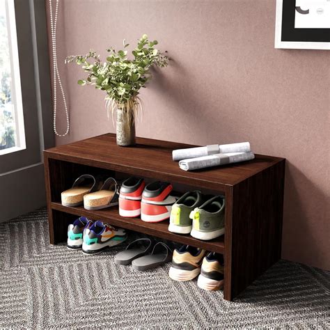 DFC Zeo Engineered Wood Open Shoe Rack with 2 Shelves Storage for ...