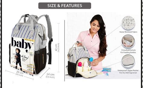 PACKNBUY Diaper Bags for Mom for Travel Stylish Backpack Bag (Black ...
