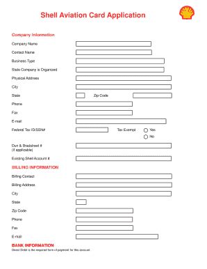 Fillable Online Shell Aviation Card Application - Eastern Aviation ...
