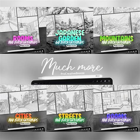 Buy 100 Procreate Rooms 2 Backgrounds Stamps | Procreate Study Room ...