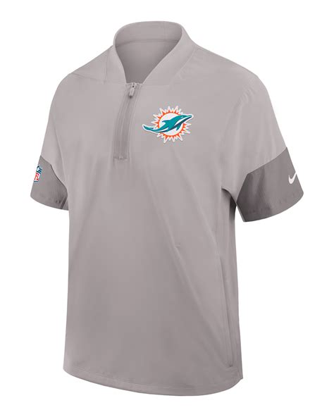 Miami Dolphins Sideline Coach Men's Nike NFL 1/2-Zip Short-Sleeve ...