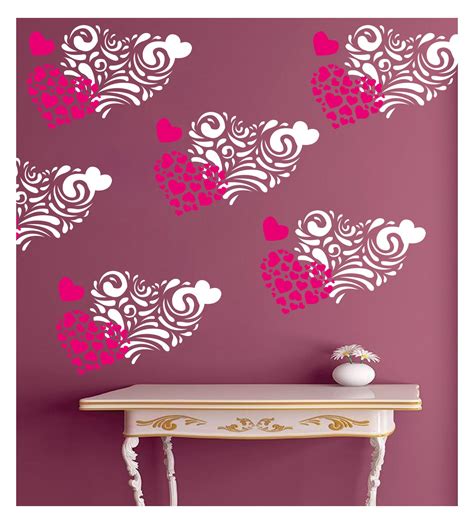 Heart Wall Design Stencil (KHS434) – Kayra E Commerce Private Limited