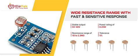 ElePak LDR Light Dependent Resistor Photoresistor Pack, 35 Pcs (5mm to ...