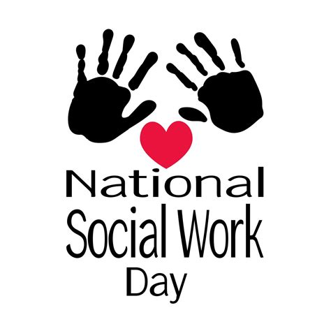 National Social Work Day, Symbolic handprints and red heart, for poster ...