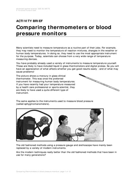 Fillable Online Comparing thermometers or blood Fax Email Print - pdfFiller