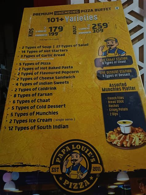 Menu at Papa Louie's Pizza Anand, Anand