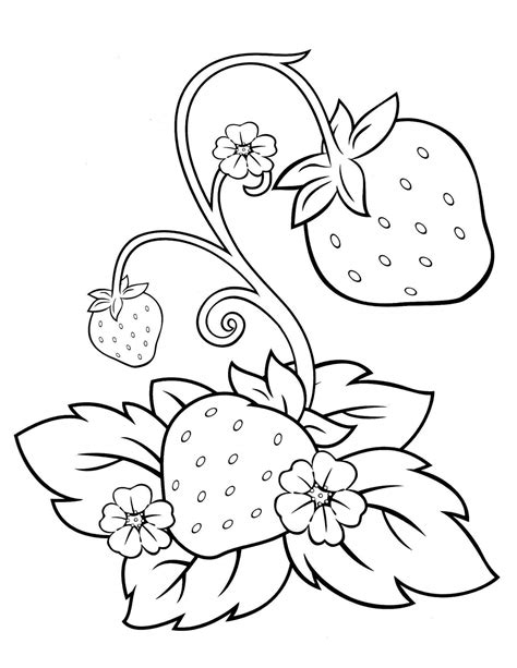 Printable Strawberry Coloring Page - Free Printable Templates