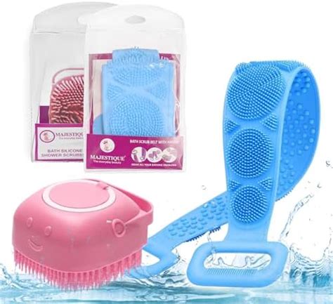 Majestique Silicone Brush with Bath Belt for Shower, Silicone Back ...