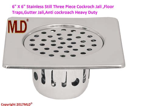 MLD Exclusive 6" X 6" Stainless Still Three Piece Cockroch Jali,Floor ...