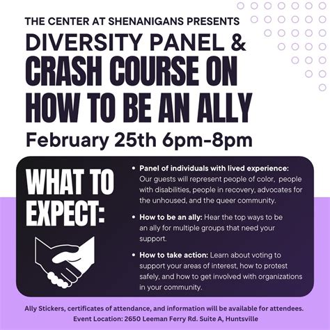 Diversity Panel & Crash Course on How to Be an Ally, 2650 Leeman Ferry ...