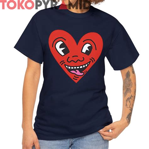 Rare Keith Haring Heart Face Shirt - TokoPyramid