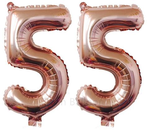 ZiYan 40 Inch Giant 55th Rose Gold Number Balloons,Birthday/Party ...