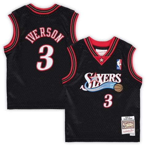 Infant Mitchell & Ness Allen Iverson Black Philadelphia 76ers 2000/01 ...