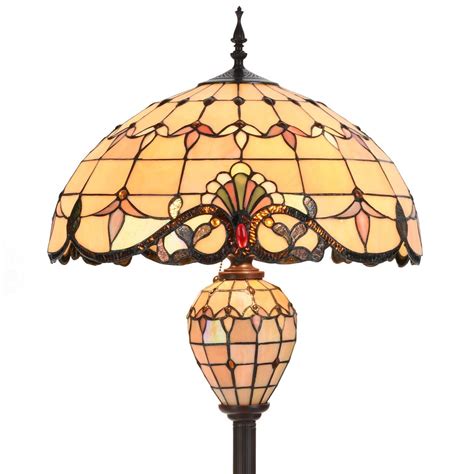 Bieye L30803 Baroque Tiffany Style Stained Glass Double Lit Floor Lamp ...