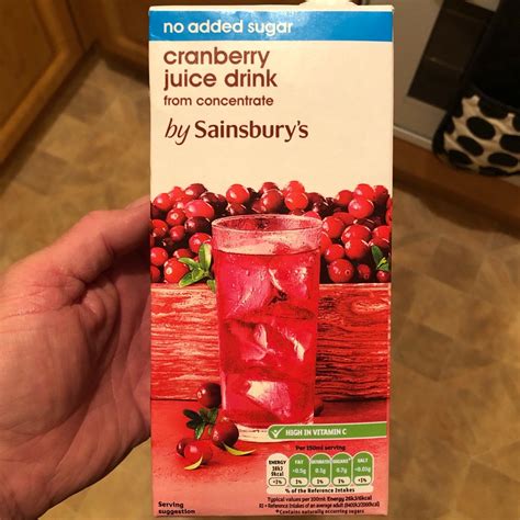 Cranberry Juice Drink - No added Sugar from Sainsbury's - Vegan Product ...