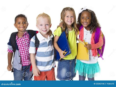 Elementary School Kids Group Stock Photo - Image of cutout, four: 33263146