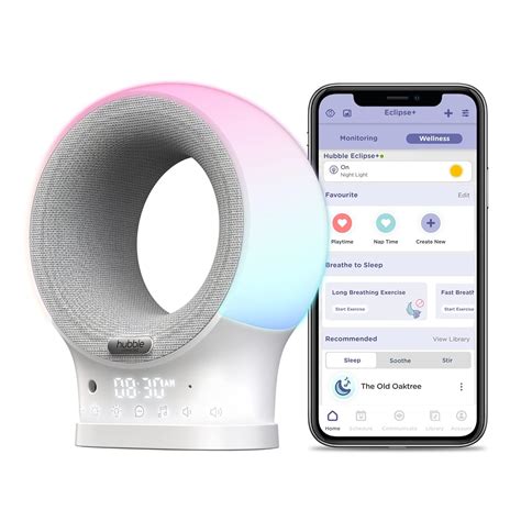 Hubble Eclipse+ Portable Smart Baby Audio Monitor & Soother with 7 ...