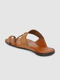 Buy House of Pataudi Men Tan Brown Solid Comfort Sandals Online at Best ...