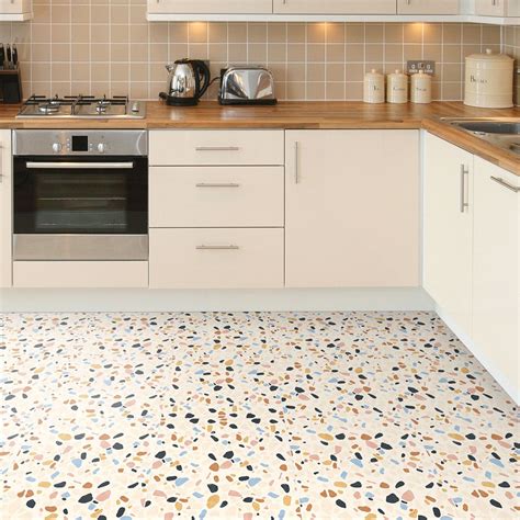 Terrazzo Floor Tile Sticker Panel, Peel and Stick Decal, Vinyl Floor ...