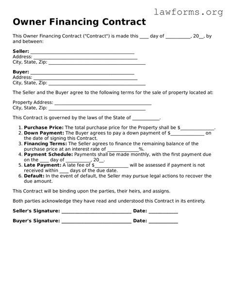 Free Owner Financing Contract Template ️ Fillable PDF Form