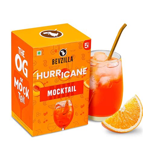 Bevzilla Mocktail Mixer Powder - Hurricane (5 Pouches), Non Alcoholic ...